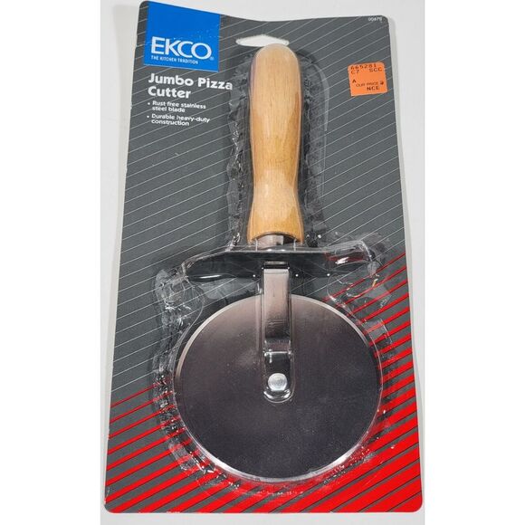 EKCO Jumbo Pizza Cutter w/ 3.25" Stainless Steel Slicer Wheel & Wood Handle. - Picture 6 of 12